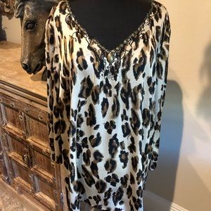 Embellished Leopard Blouse